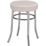 Kondela, Taburet IRENA chrom / ekokůže bílá – Zboží Dáma