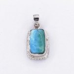 Zlato-Minerály Stříbrný přívěsek larimar SP05901ss