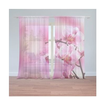 Sablio Záclony Květy orchideje: 2ks 150x250cm – Hledejceny.cz