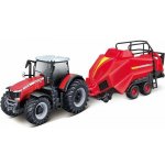 Bburago Farm Traktor Massey Ferguson 8740S + Baler Lifter Rood 1:50 – Hledejceny.cz