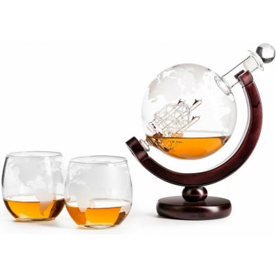 VOG Karafa Globus s gravírovanými sklenicemi 850 ml – Zboží Dáma
