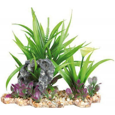 Trixie Plastová rostlina se skalkou na podstavci 18 cm – Zboží Mobilmania