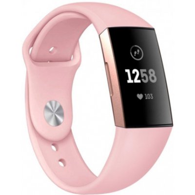 BStrap Silicone Large řemínek na Fitbit Charge 3 / 4, sand pink SFI007C11