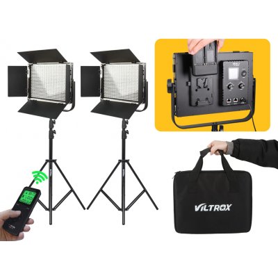 Viltrox LED video světlo VL-D60B (5600K) + 2,6m stativy – Hledejceny.cz
