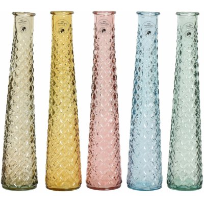 Skleněná váza s reliéfem, různé barvy, pr. 7 x 32 cm – Hledejceny.cz