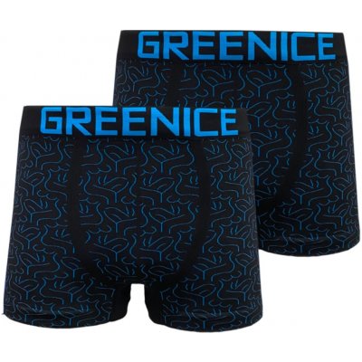 GreeNice bezešvé boxerky Azurově modrá 2 ks