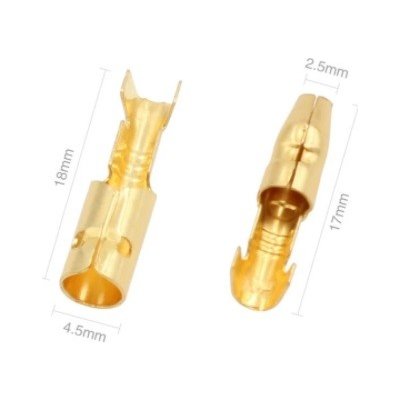 Kabelový dutinkový konektor 4mm kulatý samec + samice pro kabel 1,5mm2 pozlacená | Zboží Auto