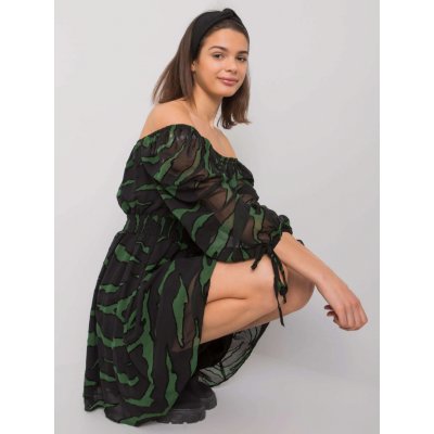 Dámské šaty s potiskem černo zelené – Zboží Mobilmania
