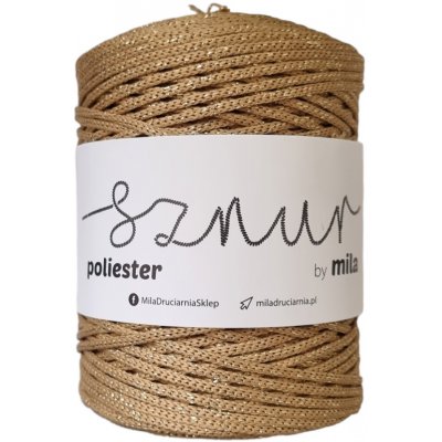 Mila/Polyesterová šňůra 3mm/200m Béžová zlatá – Zboží Dáma