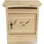 Poštovní schránka dřevěná s trumpetkou a tubusem 50 x 40 x 15 cm přírodní – Zbozi.Blesk.cz