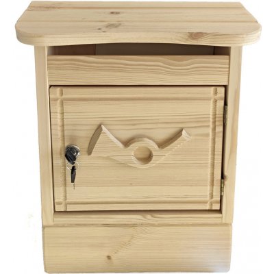 Poštovní schránka dřevěná s trumpetkou a tubusem 50 x 40 x 15 cm přírodní – Zbozi.Blesk.cz