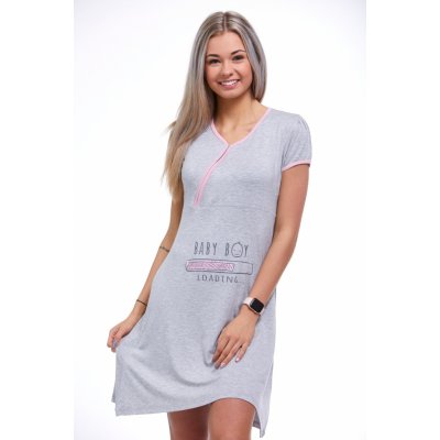 Těhotenská i kojící jemná košilka 1D0998 šedá – Zboží Dáma