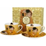 GUSTAV KLIMT DUO Porcelánové šálky na kávu a čaj s podšálky ART GALLERY THE KISS 2 x 250 ml – Zboží Mobilmania