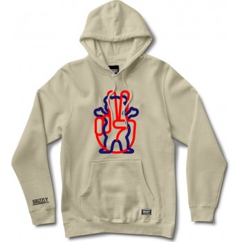 GRIZZLY mikina Peace Out Pullover Hoodie Bone