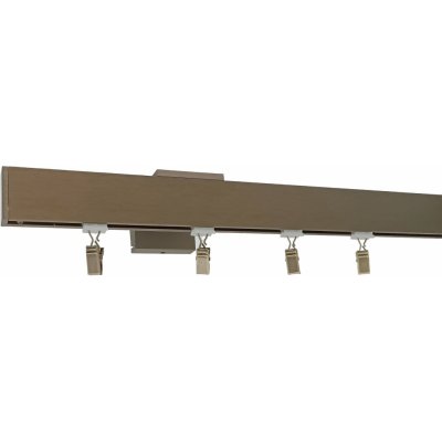 Kovovégarnýže Garnýže Quadrato plug broušený bronz Dvouřadá, 351-400cm, jezdec s kovovou žabkou – Sleviste.cz