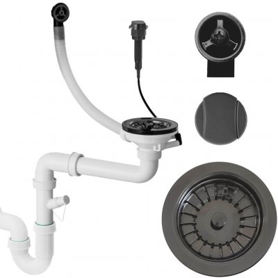 MEXEN Automatický dřezový sifon na 1 misku, grafit 66911-70 – Zboží Dáma