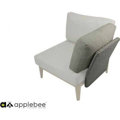 Apple Bee Rohový díl Lisa, 81x81x66 cm, rám teak natural, výplet lanko Natural Oak, sedáky venkovní látka Olefin Natural Oak – Hledejceny.cz