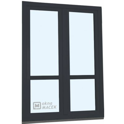 Kömmerling balkonové dveře 70 AD s příčkou O+OS klapačka pravé antracit/bílá 150 x 230 cm jednostranná klika + madýlko + – Hledejceny.cz