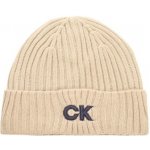 Calvin Klein Ribbed Knit Embroidered beanie béžová – Hledejceny.cz