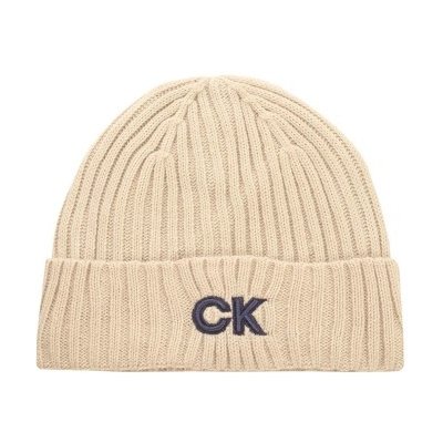 Calvin Klein Ribbed Knit Embroidered beanie béžová – Hledejceny.cz