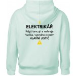 Elektrikář hlavní jistič Nápis na zádech Oversized mikina dámská Moon kratší + širší Frost – Zboží Dáma