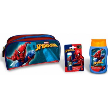 Marvel Spiderman sprchový a koupelový gel pro děti 200 ml + balzám na rty + kosmetická taštička dárková sada