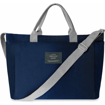 Velká plátěná dámská kabelka lněná objemná bavlněná lehká taška shopper  granátově modrá od 279 Kč - Heureka.cz
