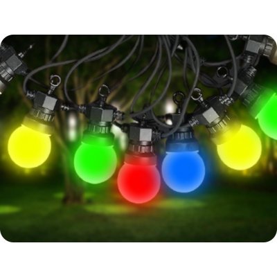 V-TAC LED Řetězové svítidlo 10x 0,5W RGB LED žárovky 5m 24V IP44 – Hledejceny.cz
