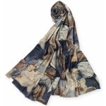 Classic Scarf vlněná dámská šála se zlatými linkami a duhovým listím – Zbozi.Blesk.cz