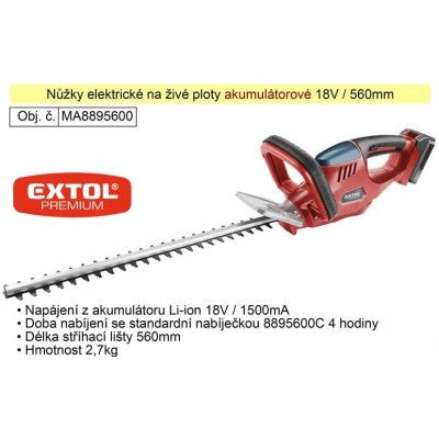 Extol Premium 8895600 elektrické akumulátorové 18V / 560mm