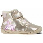 D.D.Step W070-52624A dětské barefoot zimní boty s kožíškem ptáček krémová šedá – Zboží Dáma