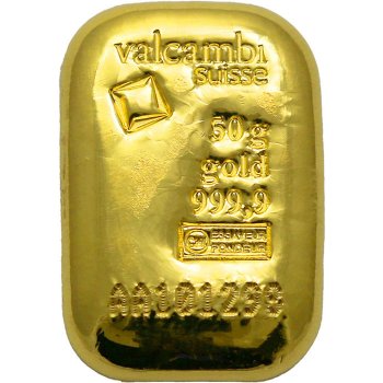 Valcambi zlatý slitek litý 50 g