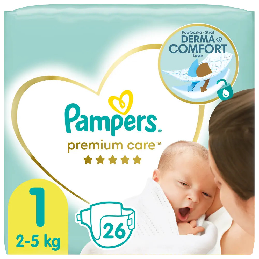 Pampers Pleny PremiumCare 1 Newborn 2-5 kg 26 ks od 119 Kč - Heureka.cz