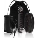 Amparo Miranda® Hřeben, kartáč a nůžky na knír a vousy H34581 Black – Zboží Mobilmania