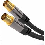 PremiumCord TV antenní HQ propojovací kabel M/F 75Ohm (135dB) 4x stíněný 1,5m KJQIEC015