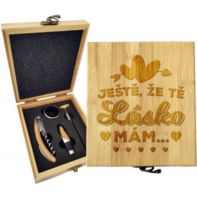 Sablio Dárková sada na víno Ještě, že tě lásko mám: 147×168×49 mm – Hledejceny.cz