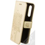 Pouzdro 1Mcz GlypticaT Rozkvetlý strom a kočka 1 Book flipové Huawei P30 zlaté – Zboží Živě