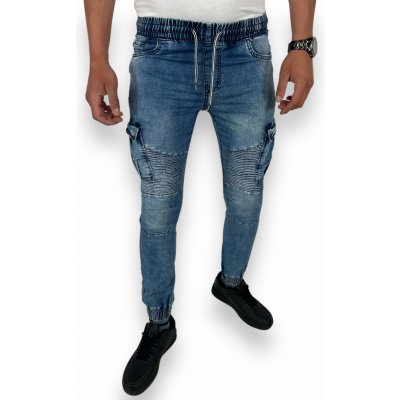 Viman pánské elastické džíny s pohodlnou gumou v pase modré – Sleviste.cz