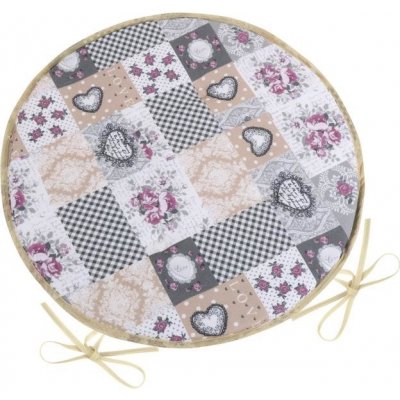 Bellatex Dita kulatý hladký patchwork love béžový 40 cm – Zbozi.Blesk.cz