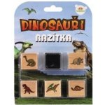 Teddies Razítka dřevěná 5 1 s poduškou dinosauři 3x3cm na kartě – Zboží Dáma