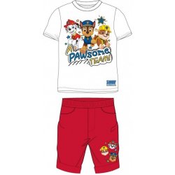 E plus M chlapecký bavlněný letní set šortky a tričko Tlapková patrola / Paw Patrol bílý