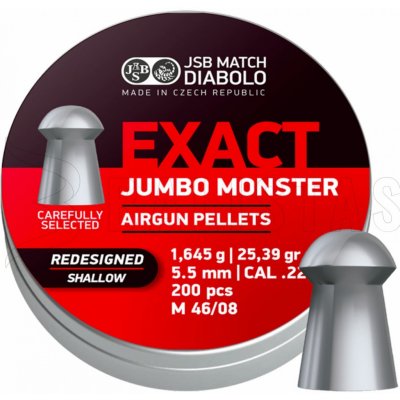 Diabolky JSB Exact Jumbo Monster Redesigned Shallow 5,52 mm 200 ks – Zboží Dáma