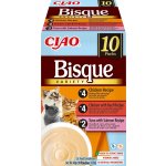 INABA Ciao Bisque s příchutí kuřete, kuřete a hovězího masa, tuňáka a lososa, 10 x 40 g – Hledejceny.cz