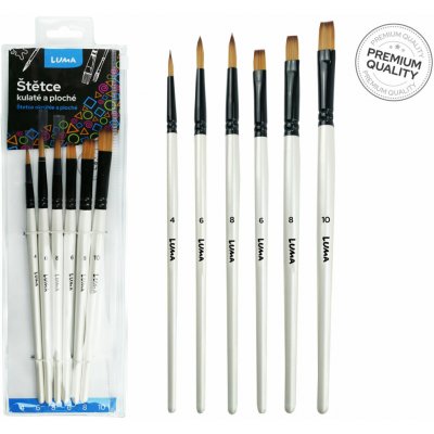 LUMA kulaté a ploché, ze syntetických štětin - sada 6 ks – Zboží Dáma