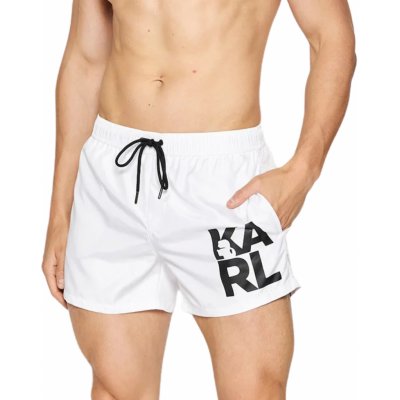 Karl Lagerfeld KL21MBS02 pánské šortky bílé – Sleviste.cz