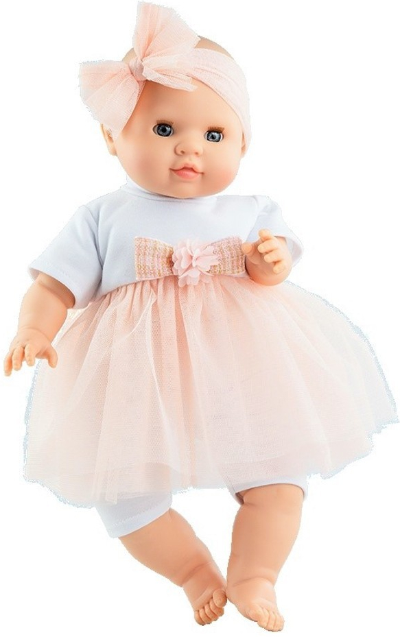 Paola Reina Realistické miminko holčička Toni v tylových šatech Los Manus 36 cm
