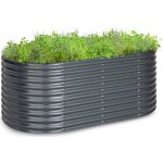 Blumfeldt High Grow, vyvýšené záhon, 160 x 80 x 100 cm, vlnitý plech Černá – Sleviste.cz