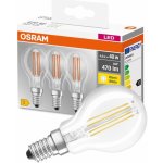 Osram 3PAK LED žárovka LED E14 P45 4W = 40W 470lm 2700K Teplá bílá 320° Filament – Hledejceny.cz