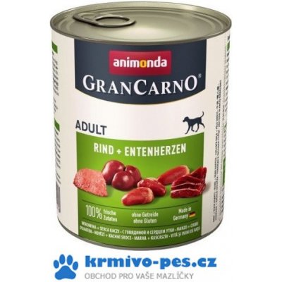 Animonda Gran Carno Adult hovězí/kachní srdce 0,8 kg – Zboží Mobilmania