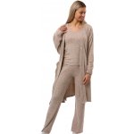 Béžový melírovaný komplet župan a pyžamo - hřejivé 1G0756 béžová M – Zboží Dáma